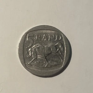 South Africa 1994 - 5 Rand Nickel Plated Copper Coin - Wildebeest - Picture 1 of 3