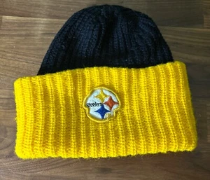 Vintage 70s 80s NFL Pittsburgh Steelers Knit Beanie Winter Snow Hat - Picture 1 of 3