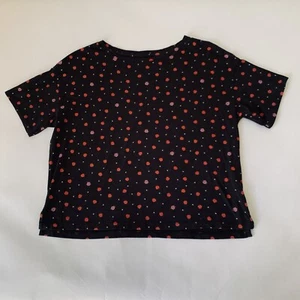 Uniqlo x Disney Shirt Women L Snow White Apple Black Boxy Villian Travel Resort - Picture 1 of 7