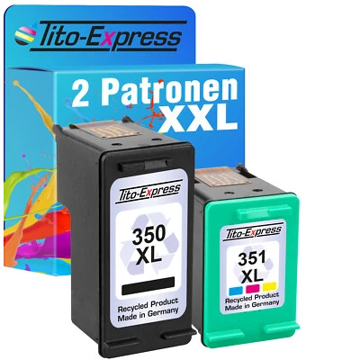 2 Patronen XXL für HP 350 XL & 351 XL C 4440 C 4450 C 4470 C 4472 C 4475 C 4480 - Bild 1 von 2