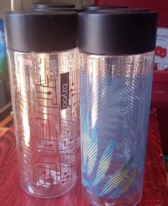 Set of 6 Water Bottles Reusable BPA-free BZYOO Geometric Gold Blue New No Boxes - Picture 1 of 5