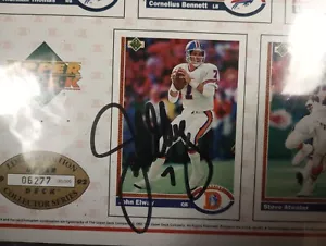 John Elway Autograph on January 12, 1992 Broncos VS Bills Upper Deck - Picture 1 of 4