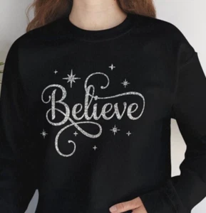 Believe Christmas Sweatshirt Shirt KOSTENLOSER VERSAND!! - Bild 1 von 6