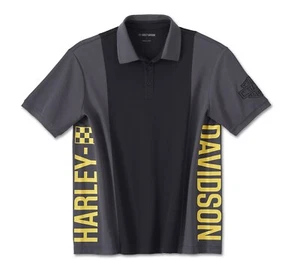 Harley-Davidson Tank Slapper Polo Shirt Gr. XXL - Schwarz Grau Gelb Black Beauty - Bild 1 von 3
