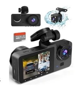 Prilotte 3 Channel Dash Cam Front and Rear & Inside Cams 1080P - Picture 1 of 16