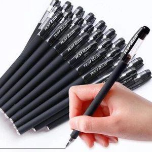 NEW Black Gel Pen Full Matte Water 0.5 Pens Writing Stationery Supply Office - Picture 1 of 15
