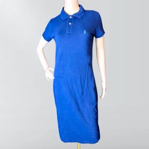 Ralph Lauren Polo-Midikleid Sport Slim Fit dunkelblau & grün - Bild 1 von 3