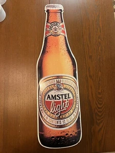 AMSTEL LIGHT Advertising Big Beer Bottle Embossed Metal Tin Sign (30 x 9 inches) - Picture 1 of 13