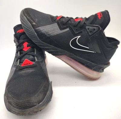 NIKE LEBRON XVIII 18 LOW BRED BASKETBALL SHOES BLACK RED CV7562-001 Size 7.5 - Image 1 of 4