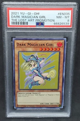Yugioh PSA 8 NM-MT Dark Magician Girl LART-EN035 Lost Art Ultra Rare Promo - Image 1 of 2