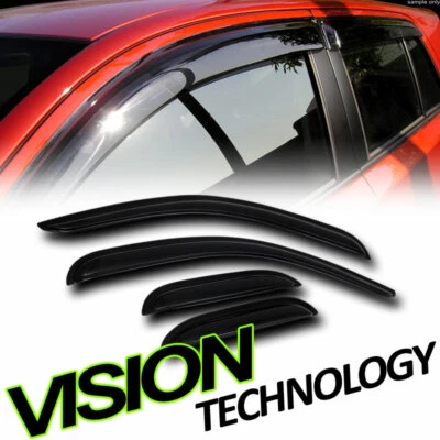 Viseras de ventana protectoras de tinte oscuro lluvia/viento para GMC Sierra 07-13 cabina extendida Foto 1 de 2