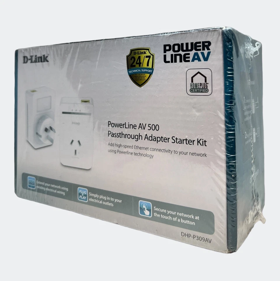 D-Link Powerline AV500 Passthrough Kit DHP-P309AV Ethernet Adapter - Brand New - Image 1 of 4
