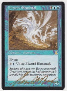 Gold Signed Blizzard Elemental MP Urza's Destiny Artist Thomas M. Baxa 1999 MTG! - Picture 1 of 2