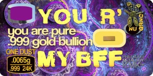 Micro Greeting Card with 0.0065 grams 1/10 of a GRAIN of 24K Gold .999 - Picture 1 of 1