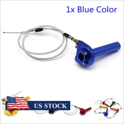 Universal CNC Alloy Motorcycle ATV 7/8'' 22mm Throttle Grip Quick Twister+Cable - Image 1 of 4