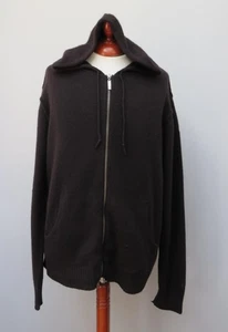 Mens Juicy Couture 100% Cashmere Black Zip Up Hoody Hooded Cardigan XL - Picture 1 of 8