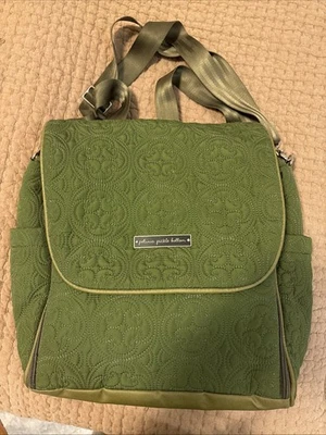 PETUNIA PICKLE BOTTOM Embossed Green Boxy Backpack Diaper Bag Quilted - Image 1 of 4
