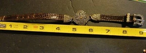 Brighton Vintage 1994 braun Leder silberfarben verstellbar Mode Armband - Bild 1 von 10