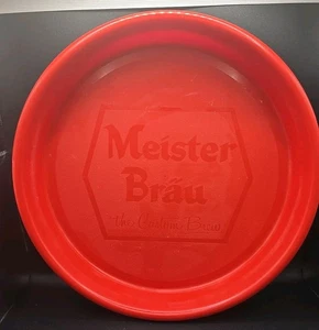 Vintage ~ Meister Brau ~ Serving Tray from 1960 ~ Red Plastic~ 13-inch~ GUC - Picture 1 of 6