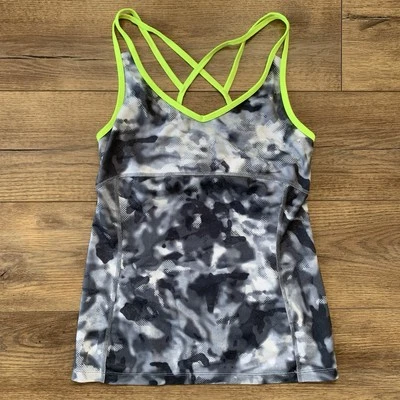 Женская небольшая неоновая зеленая и серая спортивная майка Xersion - Изображение 1 из 4