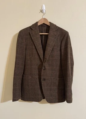 Drake’s London Check Tweed Blazer Jacket Wool Brown Multi 46 - Image 1 of 4