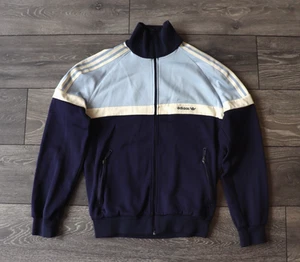 GIACCA TRACK TOP ADIDAS VINTAGE ANNI 80 STILE GERMANIA OVEST TAGLIA UOMO LARGE BLU - Foto 1 di 7