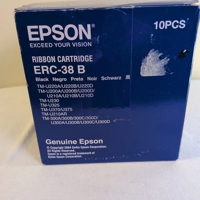 Genuine Epson ERC-38B Ribbon Cartridge 10 Black Ribbons - Image 1 of 3