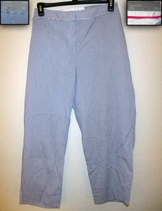 Neu mit Etikett! TALBOTS BLAU CHAMBRAY WEISS GESTREIFT PERFEKT CROP KURVIGE HOSE PANTS 20W! - Bild 1 von 15