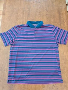 Walter Hagen Blue And Hot Pink Striped Golf Shirt Xl - Picture 1 of 2