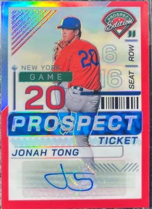 ๐ฅ๐ฅ Jonah Tong Panini Prospect   Red/ Auto /199๐ฅ๐ฅ - Picture 1 of 2