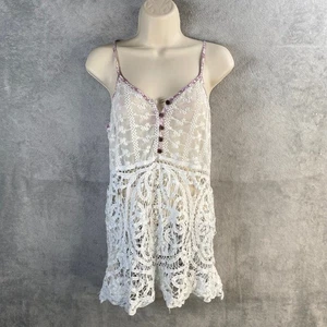 Y2k BKE Babydoll Tank Top XS Spitze Häkel Cami Boho Landhaus Fee Coquette - Bild 1 von 9