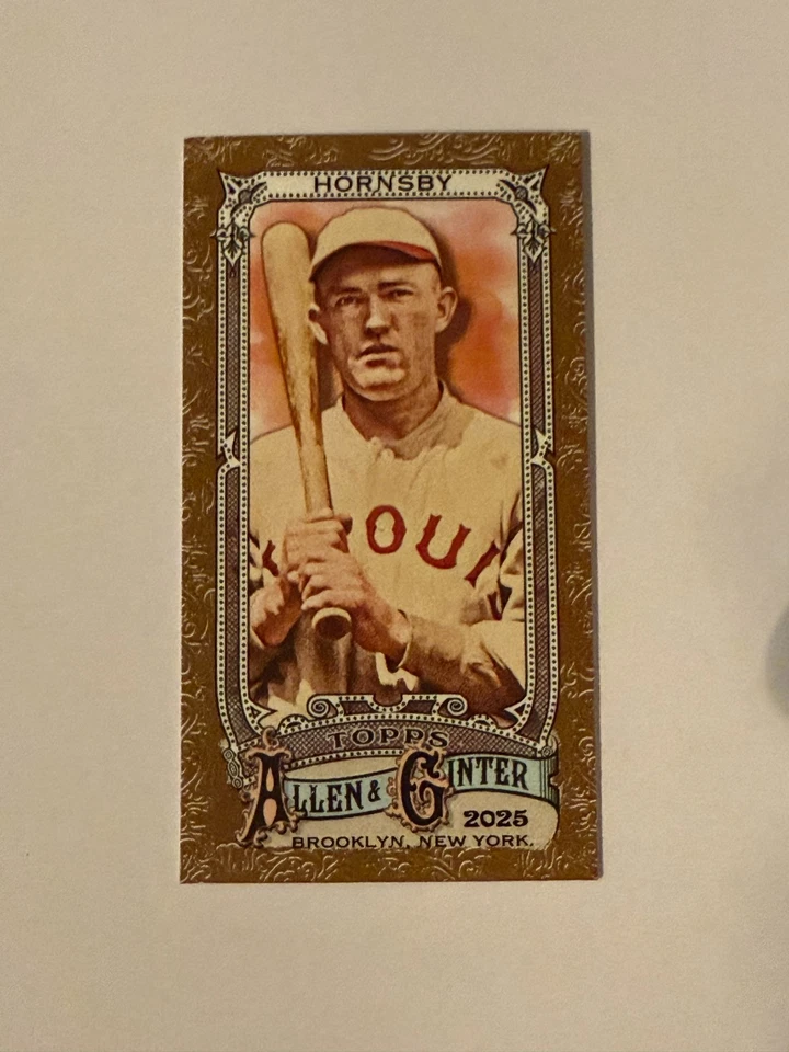 2025 Allen & Ginter #35 Rogers Hornsby MINI GOLD BORDER SP - St. Louis Cardinals - Image 1 of 1