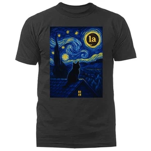 Cat Starry Night Kitten Animal Pet Lover Funny Humorous T-shirt - Picture 1 of 17