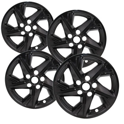 4 New Gloss Black 16" Impostor Wheel Skins for 20-22 Hyundai Sonata Rim Covers Foto 1 de 4
