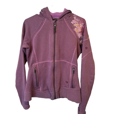 Mountain Hardwear Púrpura Cremallera Completa Sudadera con Capucha Chaqueta Bordada Mujer Talla Mediana Foto 1 de 4