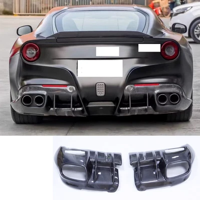 para 13-17 Ferrari F12 Berlinetta DMC estilo fibra de carbono para-choque traseiro divisor lábio - Imagem 1 de 2