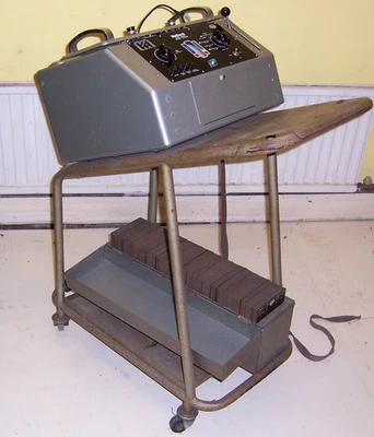 MULLARD valve tester/calibration & tube test cards/dust cover/trolley/literature - Image 1 of 4