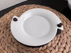 Silvia Home Collection weiße Porzellanschale mit Holzsockel, Hongkong Vintage - Bild 1 von 16