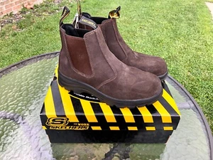 Skechers Womens 9 108082-BRS Steel Toe Work Boots NIB Workshire Jannit Suede - Picture 1 of 11