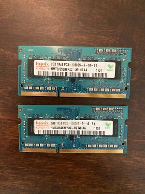 HYNIX 4GB (2x2GB) 1Rx8 DDR3-1333MHz PC3-10600S Memory (HMT325S6BFR8C-H9) *read* - Image 1 of 2