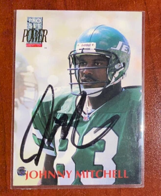 1992 NFL Pro Set Power Rookie Johnny Mitchell SIGNED - Image 1 of 2