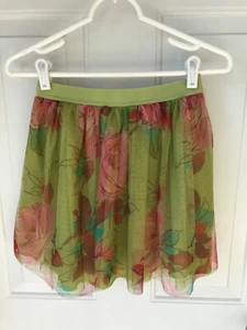EUC Girls GAP Green Floral Flower Layered Tulle Skirt  - Elastic Waist, XL (12) - Picture 1 of 8