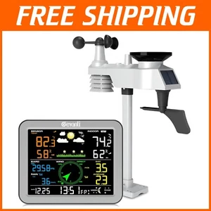 Accurate 10-in-1 Wireless Weather Monitor with Large LCD for Easy Data Viewing - Picture 1 of 9