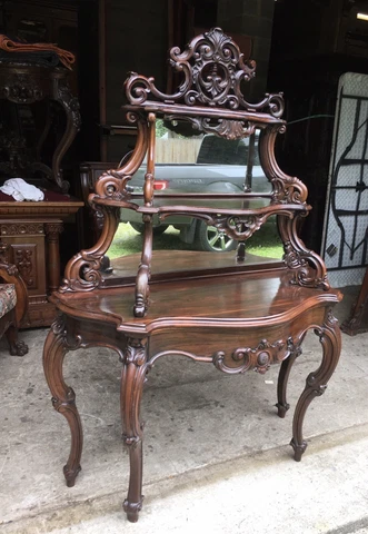 19th. c. CARVED ROSEWOOD ROCOCO ETAGERE Cover