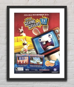 Rayman Raving Rabbids TV Party Nintendo Wii DS Glossy Ad Poster Unframed G2113 - Picture 1 of 4