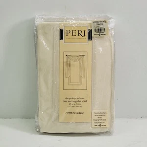 Peri Homeworks One Rectangular Scarf Curtain 42×216 Chiffonade Vanilla Sheer New - Picture 1 of 4