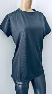 Adidas Women's Black Noir Engineered Training Tee Top XLarge Brand New+Tags - Picture 1 of 5