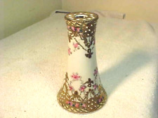 Antique Hand Painted NIPPON HAT PIN HOLDER Reticulated Gold Moriage Work Enamel
