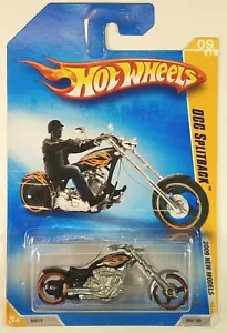 2009 Hot Wheels Black Orange Flames OCC Splitback Motorcycle Bike Rocket 009/190 - Picture 1 of 7
