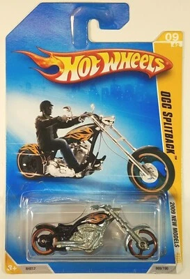 2009 Hot Wheels Black Orange Flames OCC Splitback Motorcycle Bike Rocket 009/190 - Image 1 of 4